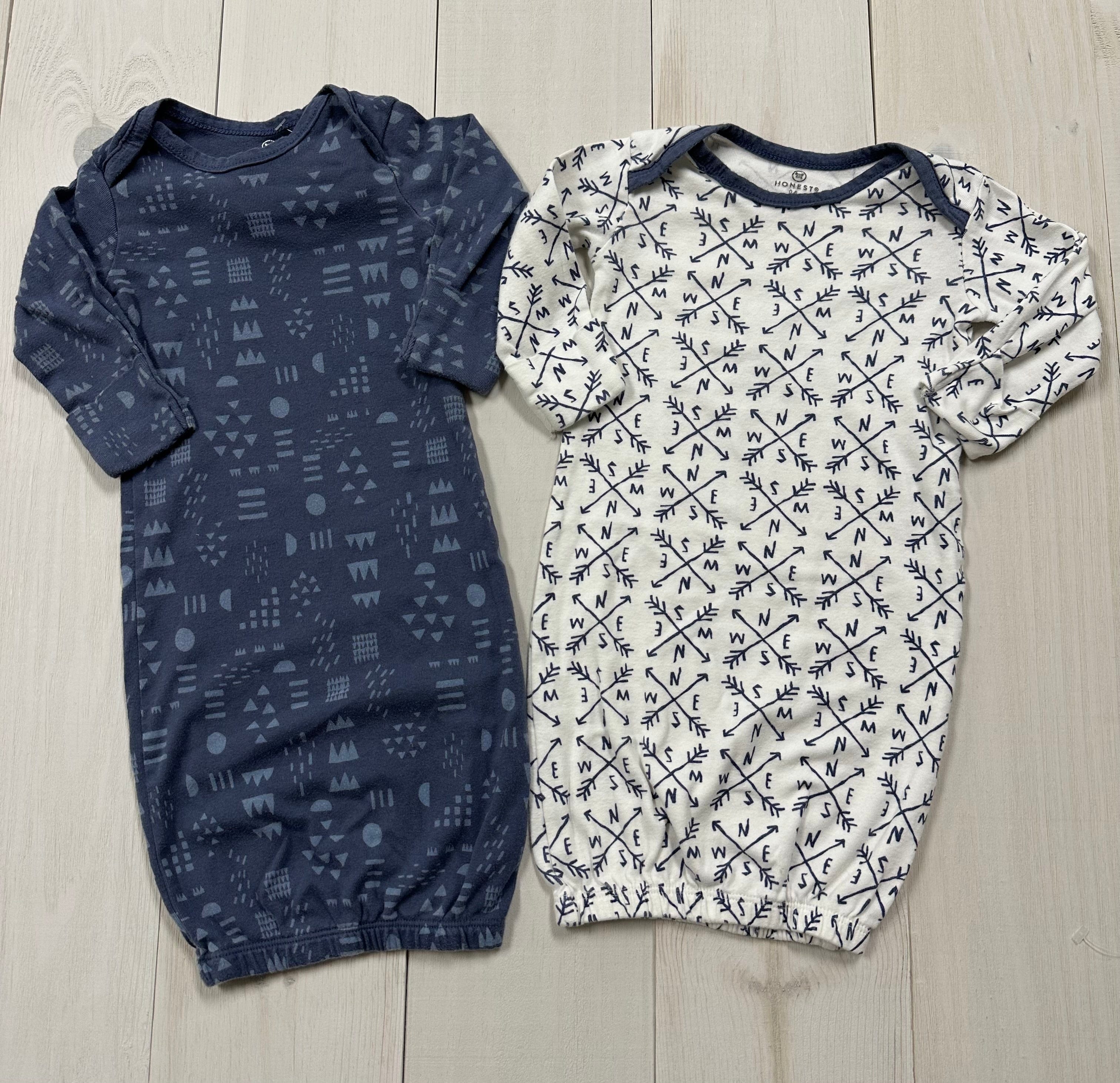Minnows Childhood Goods Honest, Organic Cotton Sleepers, Set of Two, 0-6 Mos