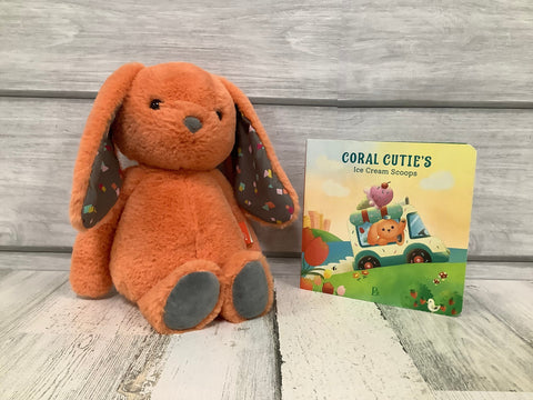 Minnows Childhood Goods Coral Cuties, Plush and Book Set